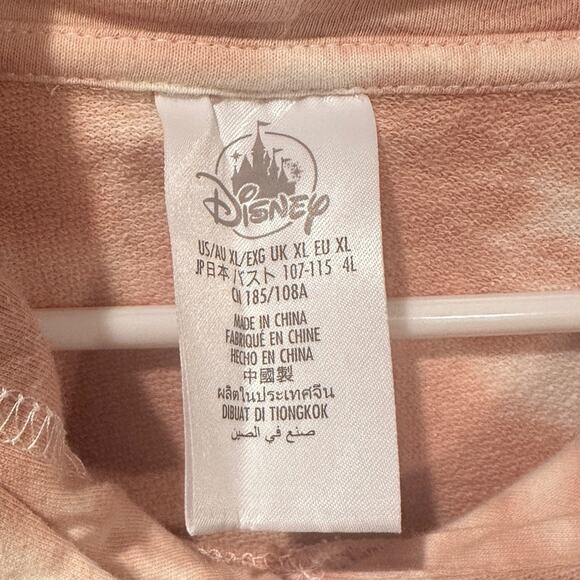 Disney Parks Princess Jasmine Pink and Cream Tie Dye Cropped Hoodie Sz XL - Picture 6 of 9
